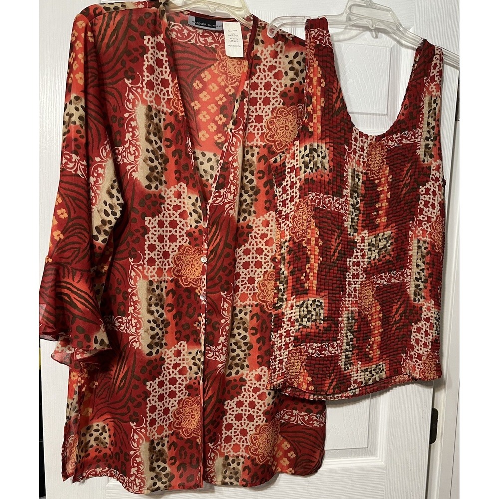 Maggie Barnes For Catherines  2 Pcs‎ Set Top+Jacket Women's 16W Multicolor